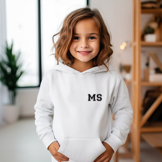 Varsity Initials Personalised kids Hoodie - Various Colours