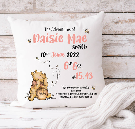 Winnie The Pooh Cushion 40x40cm - Pink