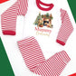 Winnie the Pooh Fireplace Design Personalised Adults Red Stripe Pyjamas