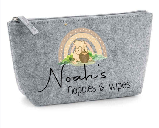 Winnie the pooh personalised Nappy and Wipes storage bag