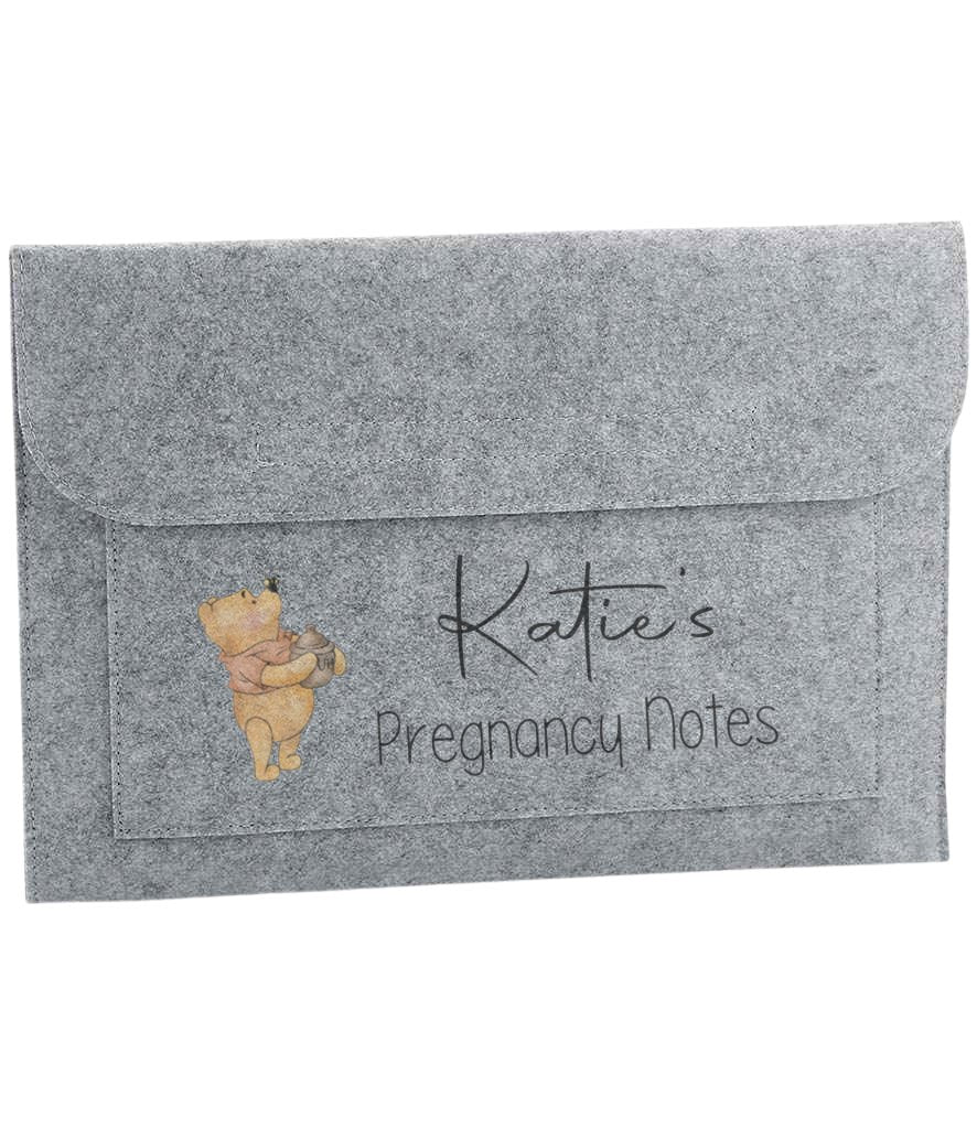 Winnie the pooh personalised Pregnancy notes folder